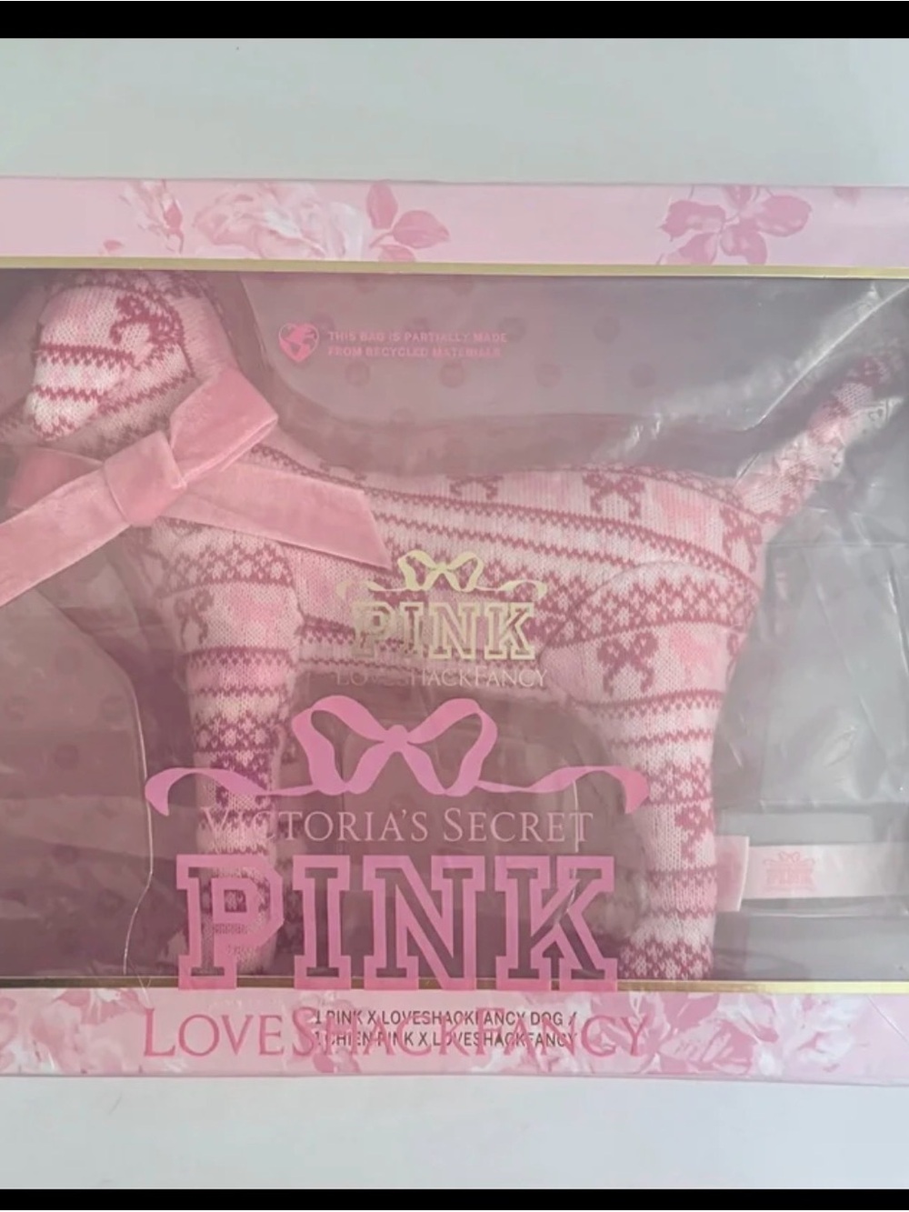 PINK X LOVESHACKFANCY MEDIUM DOG In Pretty Fairisle - Picture 2 of 3